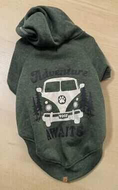 New Green Dog Sweatshirt Hoodie XL/TG Hotel Doggy 19-21" Boxer Port Water Dog